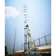 110kv ነጠላ loop የኃይል ማስተላለፍ የአረብ ብረት ምሰሶ